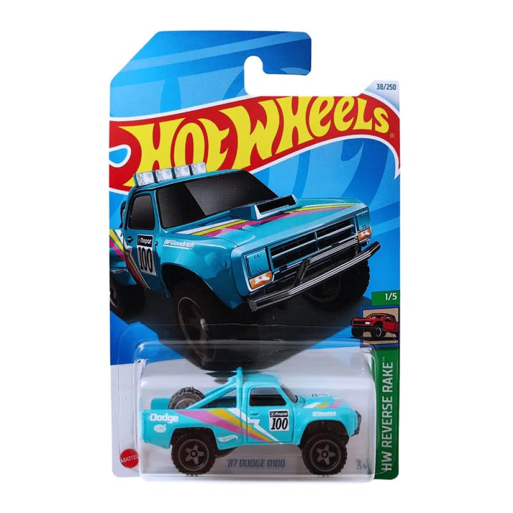 Машинка Hot Wheels '87 Dodge D100 (2024 Базовая - HW Reverse Rake